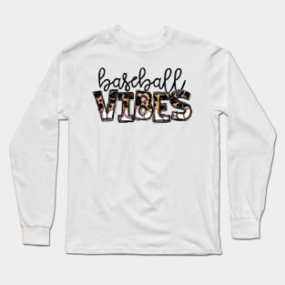 Baseball Vibes Leopard   Baseball Mom Long Sleeve T-Shirt